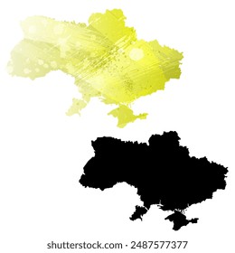 Detaillierte Karte der Vektorgrafik. Ukraine.