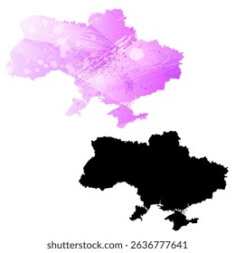 High detailed vector map. Ukraine.
