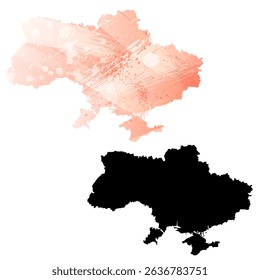 High detailed vector map. Ukraine.