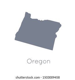 High detailed vector map - United States of America. Map with state boundaries. Oregon vector map silhouette