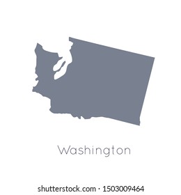 High detailed vector map - United States of America. Map with state boundaries. Washington vector map silhouette