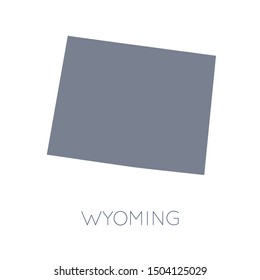 High detailed vector map - United States of America. Map with state boundaries. Wyoming vector map silhouette