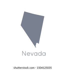 High detailed vector map - United States of America. Map with state boundaries. Nevada vector map silhouette