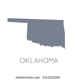 High detailed vector map - United States of America. Map with state boundaries. Oklahoma vector map silhouette