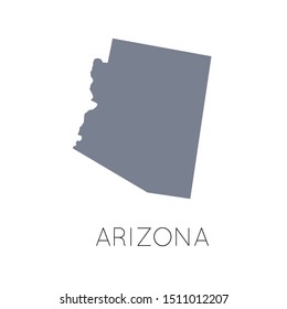 High detailed vector map - United States of America. Map with state boundaries. Arizona vector map silhouette