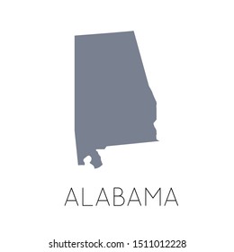 High detailed vector map - United States of America. Map with state boundaries.  Alabama vector map silhouette