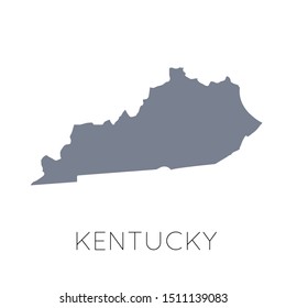 High detailed vector map - United States of America. Map with state boundaries. Kentucky vector map silhouette