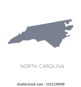 High detailed vector map - United States of America. Map with state boundaries. North Carolina vector map silhouette