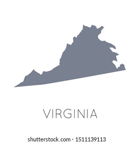 High detailed vector map - United States of America. Map with state boundaries. Virginia vector map silhouette