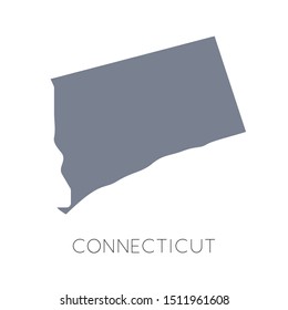 High detailed vector map - United States of America. Map with state boundaries. Connecticut vector map silhouette