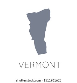 High detailed vector map - United States of America. Map with state boundaries. Vermont vector map silhouette