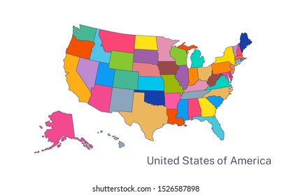 High detailed vector map - United States of America. Map with state boundaries. Texas vector map silhouette