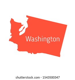 High detailed vector map - United States of America. Map with state boundaries. Washington vector map silhouette