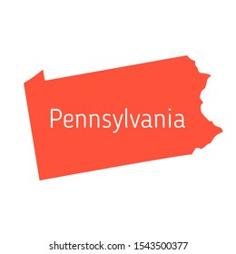 High detailed vector map - United States of America. Map with state boundaries. Pennsylvania vector map silhouette