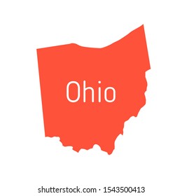 High detailed vector map - United States of America. Map with state boundaries. Ohio vector map silhouette