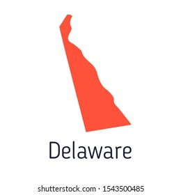 High detailed vector map - United States of America. Map with state boundaries. Delaware vector map silhouette