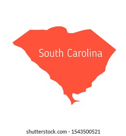 High detailed vector map - United States of America. Map with state boundaries. South Carolina vector map silhouette