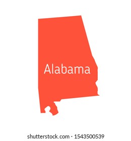 High detailed vector map - United States of America. Map with state boundaries.  Alabama vector map silhouette