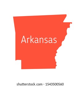 High detailed vector map - United States of America. Map with state boundaries. Arkansas vector map silhouette