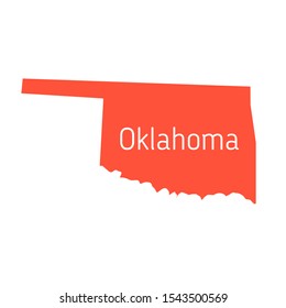 High detailed vector map - United States of America. Map with state boundaries. Oklahoma vector map silhouette