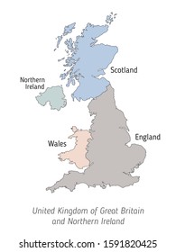 High Detailed Vector Map United Kingdom Stock Vector (Royalty Free ...