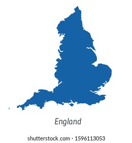 High detailed vector map - United Kingdom of Great Britain and Northern Ireland. Silhouette isolated on white background. Vector illustration. Map of England and with city names