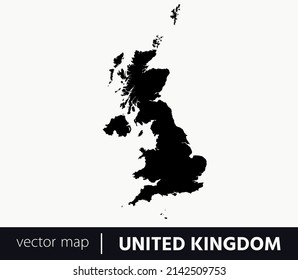 Mapa de vectores detallado de alto nivel - Reino Unido