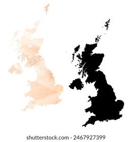 High detailed vector map. United Kingdom.