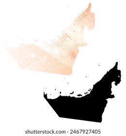 Mapa de Vector detallado. Emiratos Árabes Unidos.