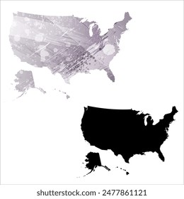 High detailed vector map. United States.