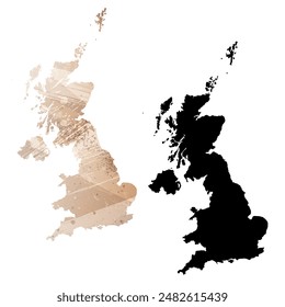 High detailed vector map. United Kingdom.