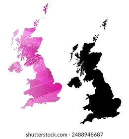 Mapa de Vector detallado. Reino Unido.