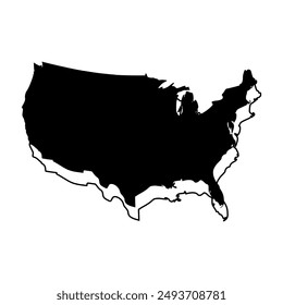 Mapa detallado del Vector - Estados Unidos