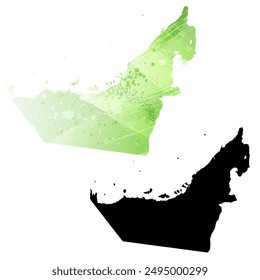 Mapa de Vector detallado. Emiratos Árabes Unidos.