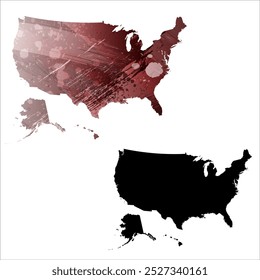 High detailed vector map. United States.