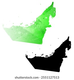 Alto mapa de Vector detallado. Emiratos Árabes Unidos.