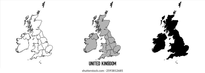 High detailed vector map - United Kingdom