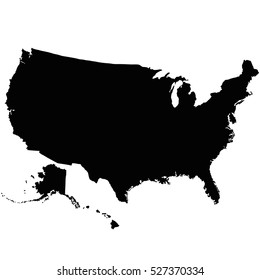 High detailed vector map of United States 