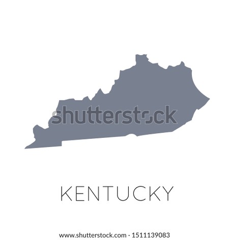 High detailed vector map - United States of America. Map with state boundaries. Kentucky vector map silhouette