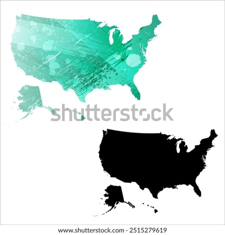 High detailed vector map. United States.