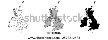 High detailed vector map - United Kingdom