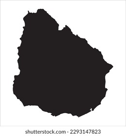 Hohe detaillierte Vektorkarte. Uruguay. Neue Karte 2023.