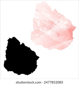 High detailed vector map. Uruguay.