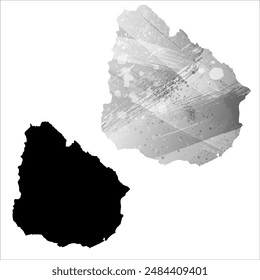 High detailed vector map. Uruguay.