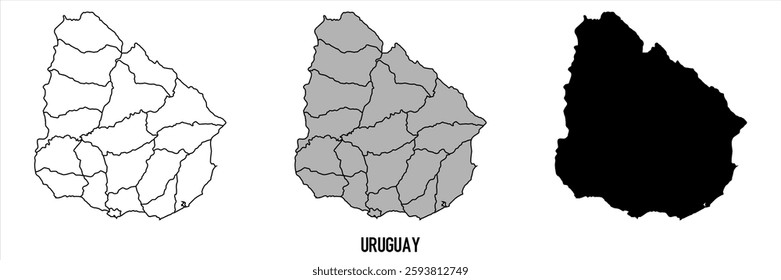 High detailed vector map - Uruguay