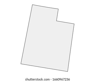 High detailed vector map. Utah USA state.