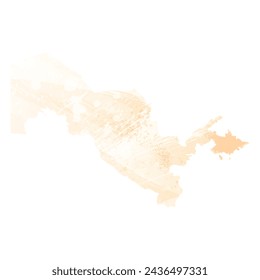 Mapa vectorial detallado. Uzbekistán. Estilo acuarela. Color de galleta. Color amarillo pastel.
