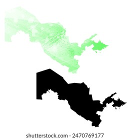 High detailed vector map. Uzbekistan.