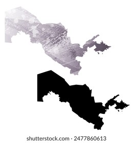 High detailed vector map. Uzbekistan.