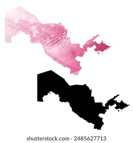 High detailed vector map. Uzbekistan.